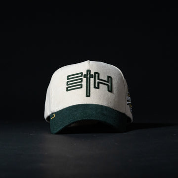 Cream and Green All Corduroy Hat