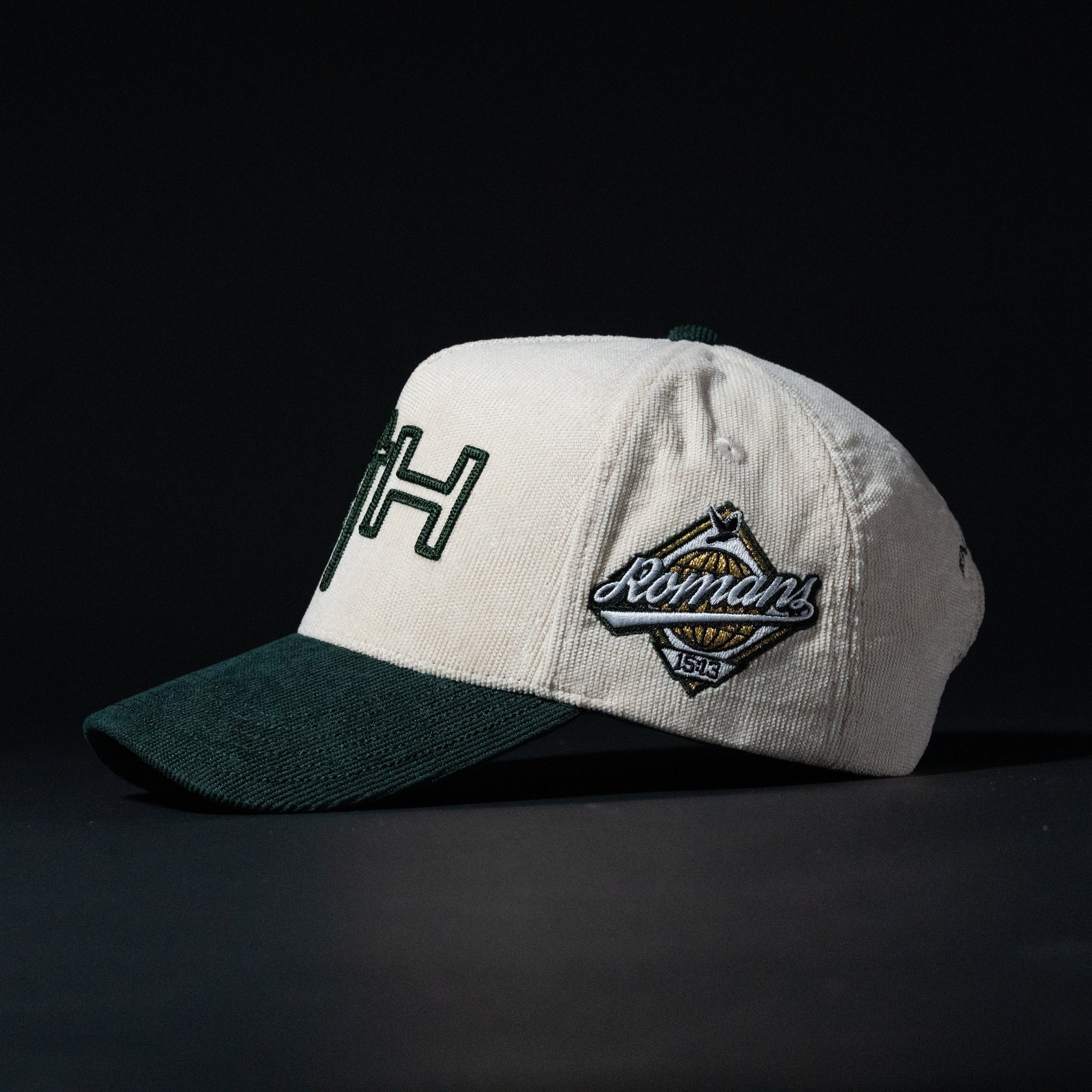 Cream and Green All Corduroy Hat
