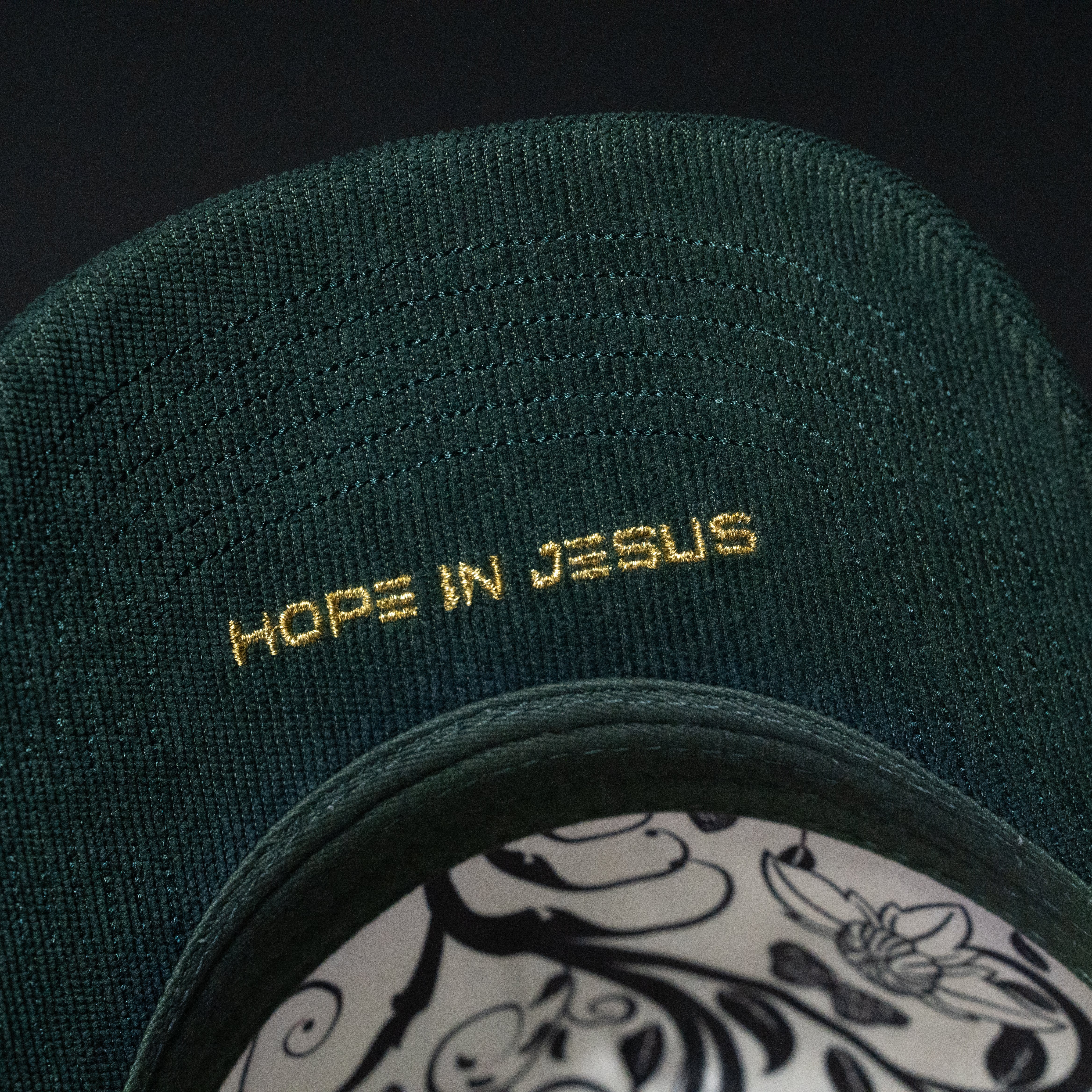 Cream and Green All Corduroy Hat