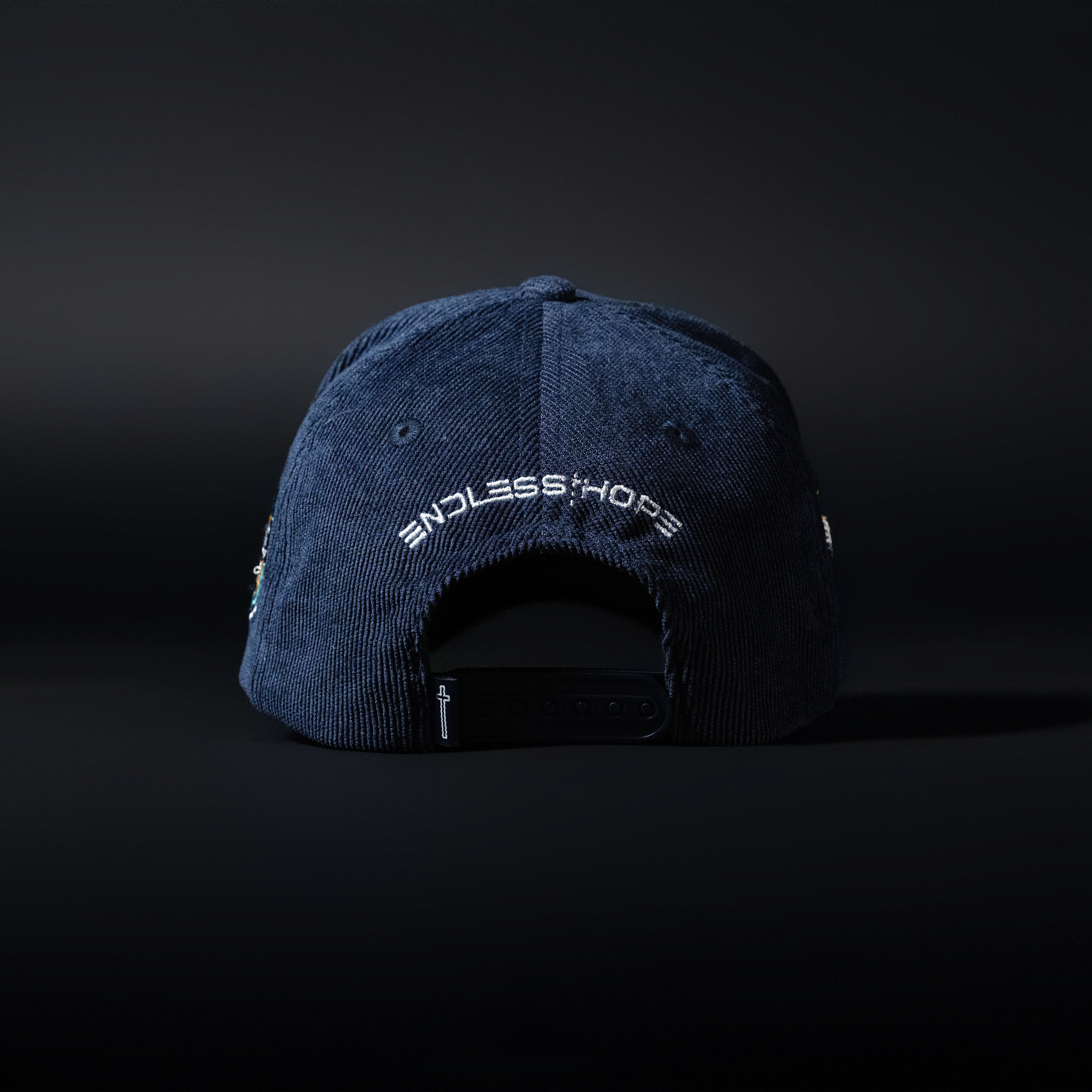 Navy Blue & White All Corduroy Kid Hat