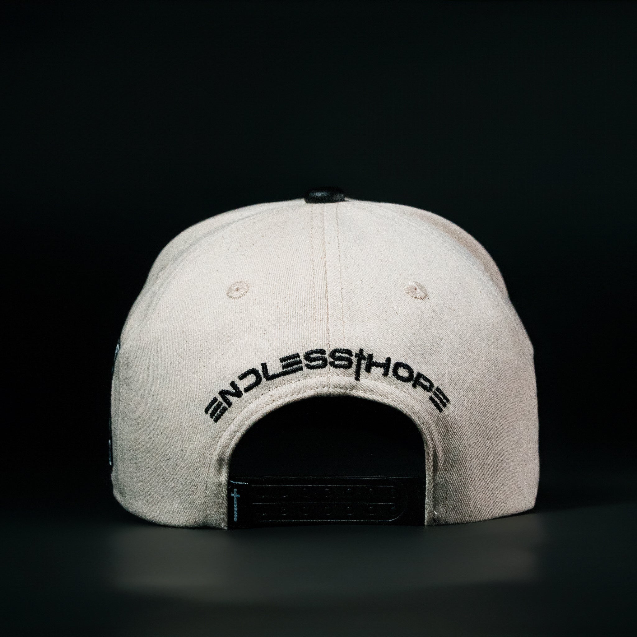 Cream & Black Leather Brim