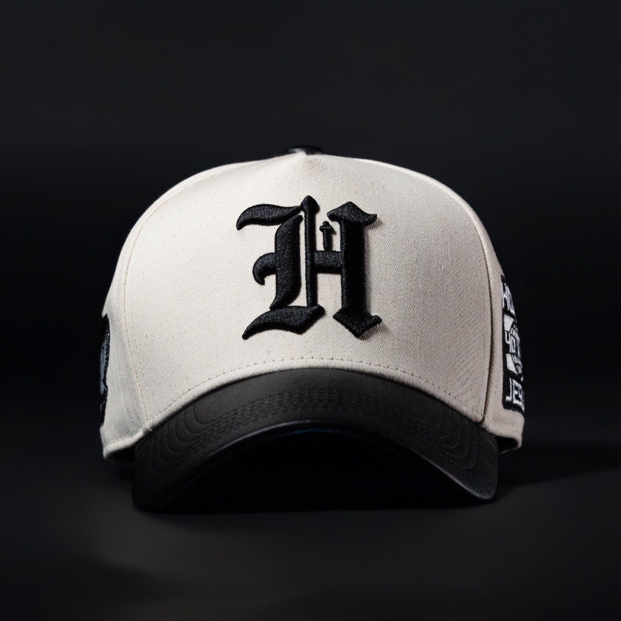 Cream & Black Leather Brim