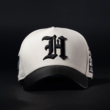 Cream & Black Leather Brim