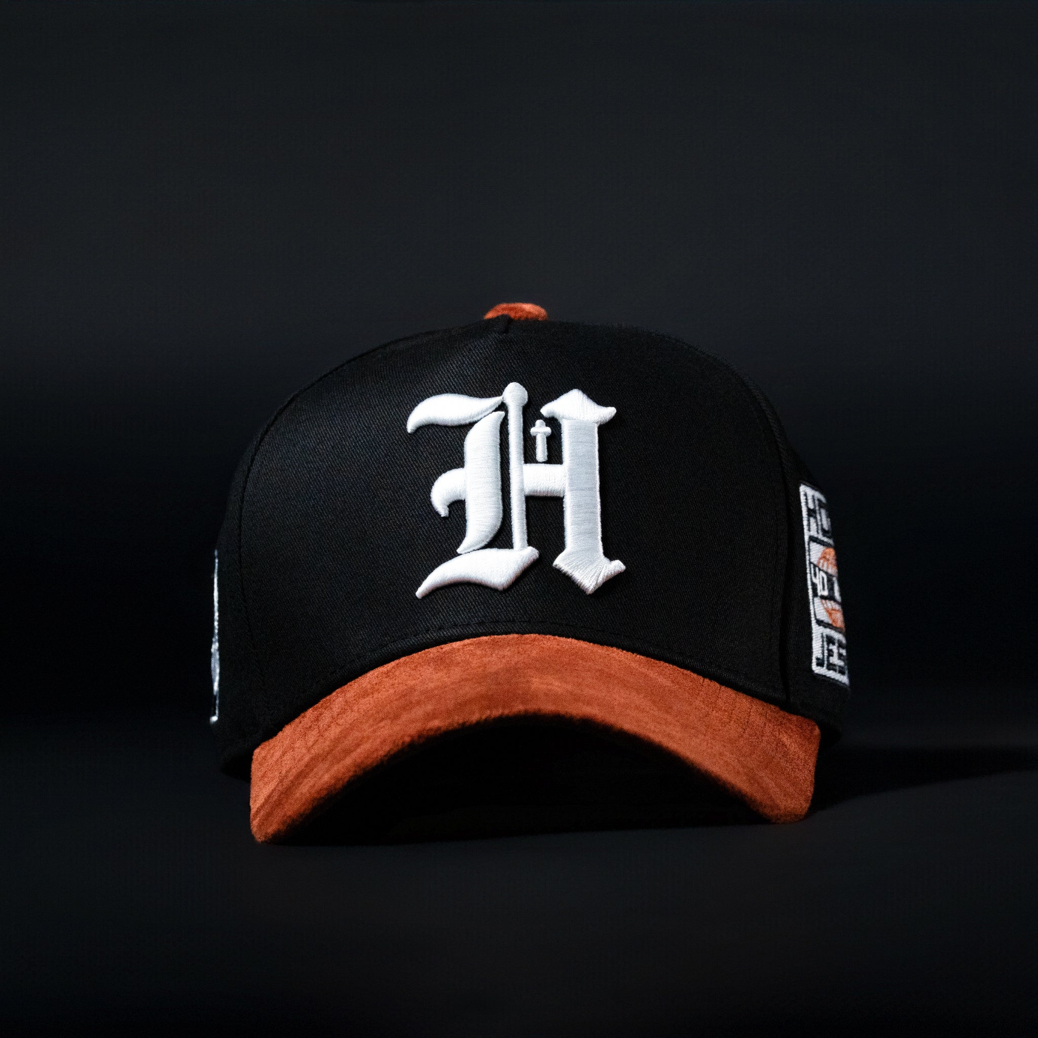 Black & Copper Sueded Brim Hat
