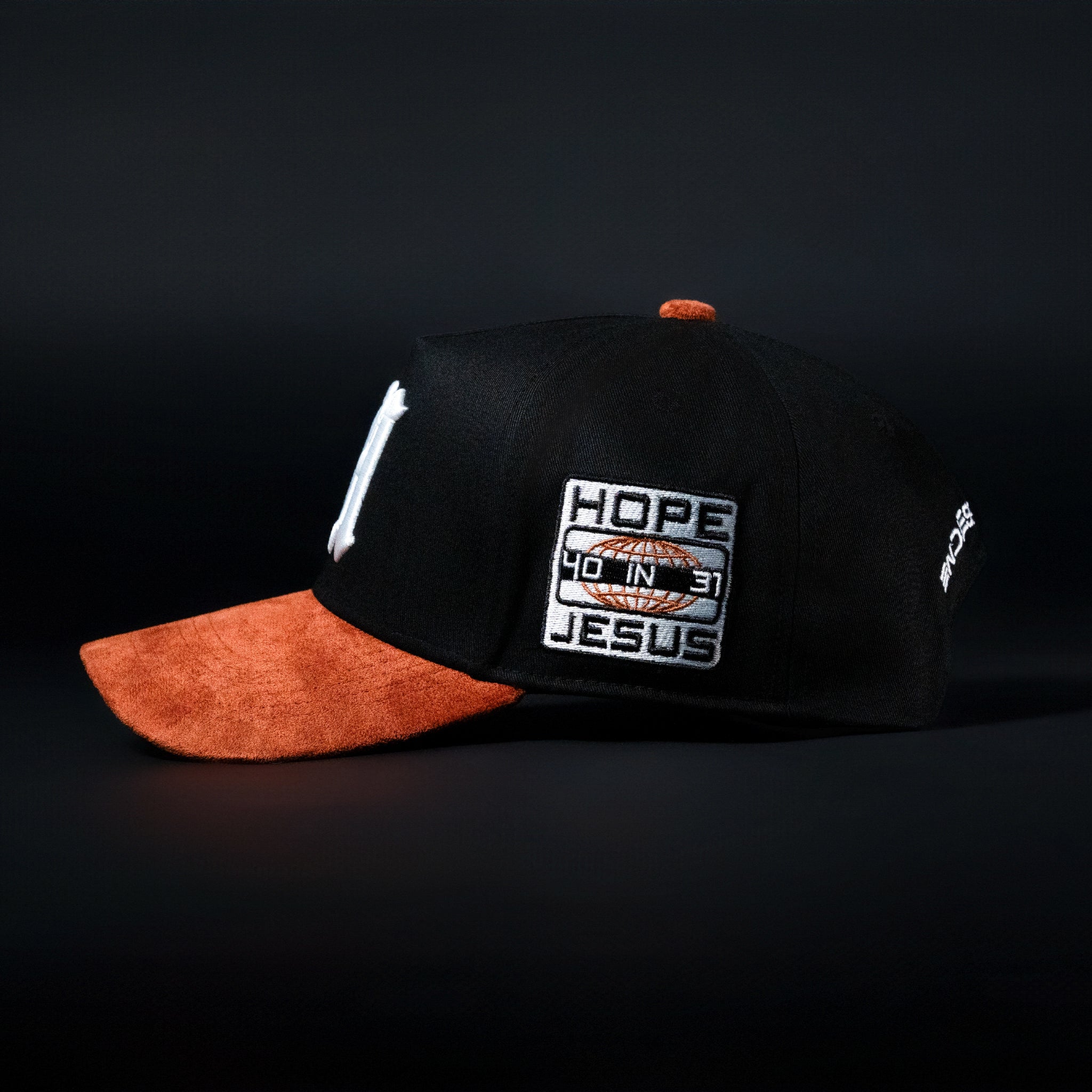 Black & Copper Sueded Brim Hat