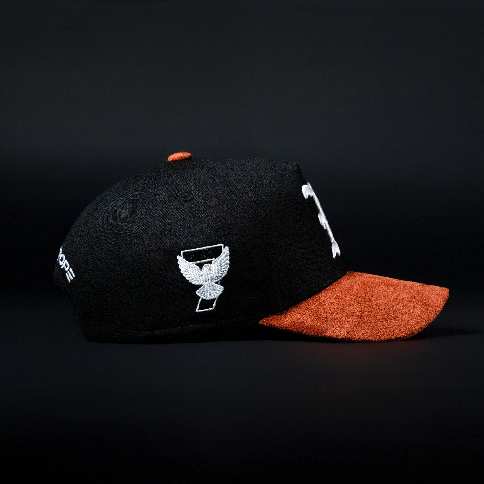 Black & Copper Sueded Brim Hat