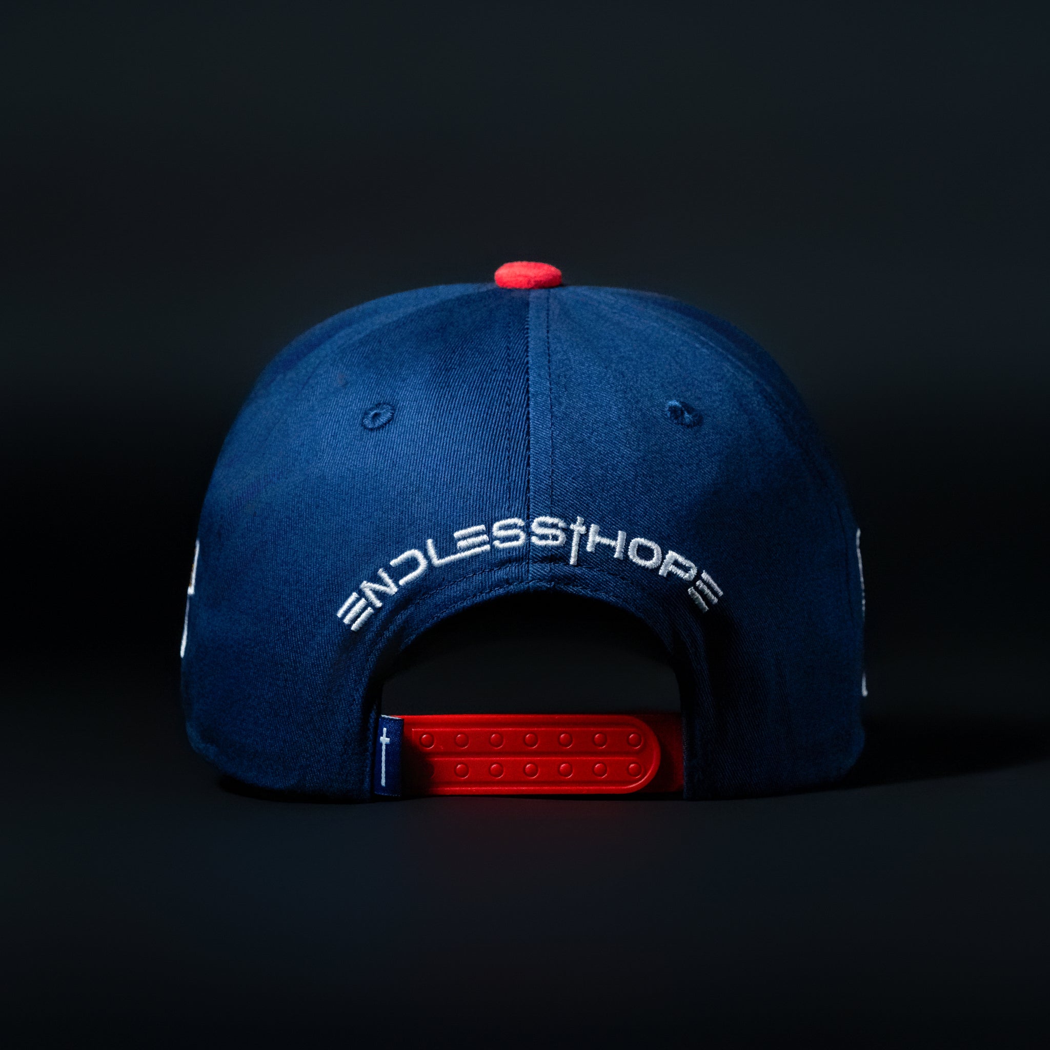Navy Blue and Red Sueded Brim Hat