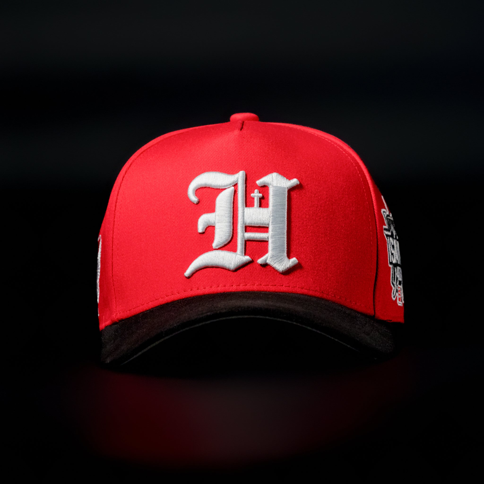 Red & Black Sueded Brim Hat