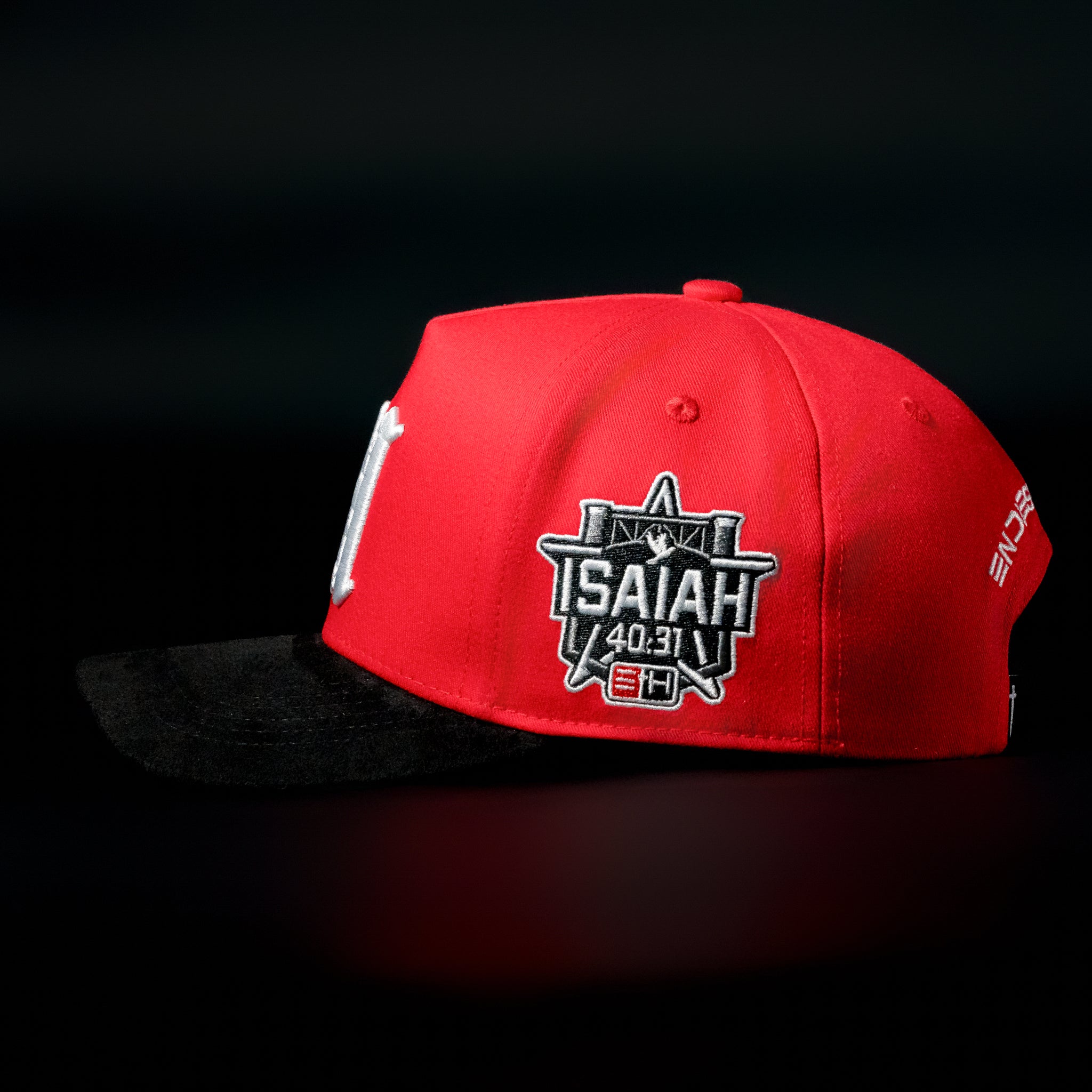 Red & Black Sueded Brim Hat