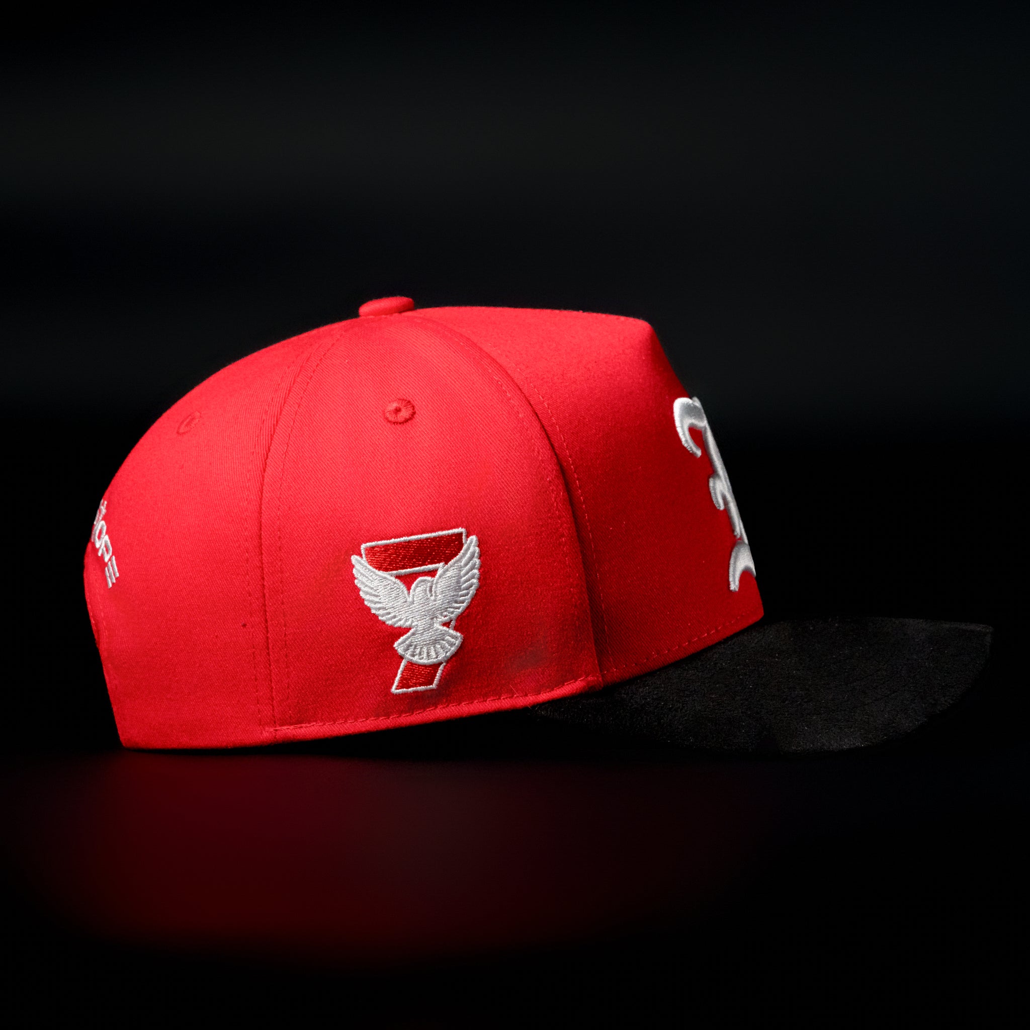 Red & Black Sueded Brim Hat