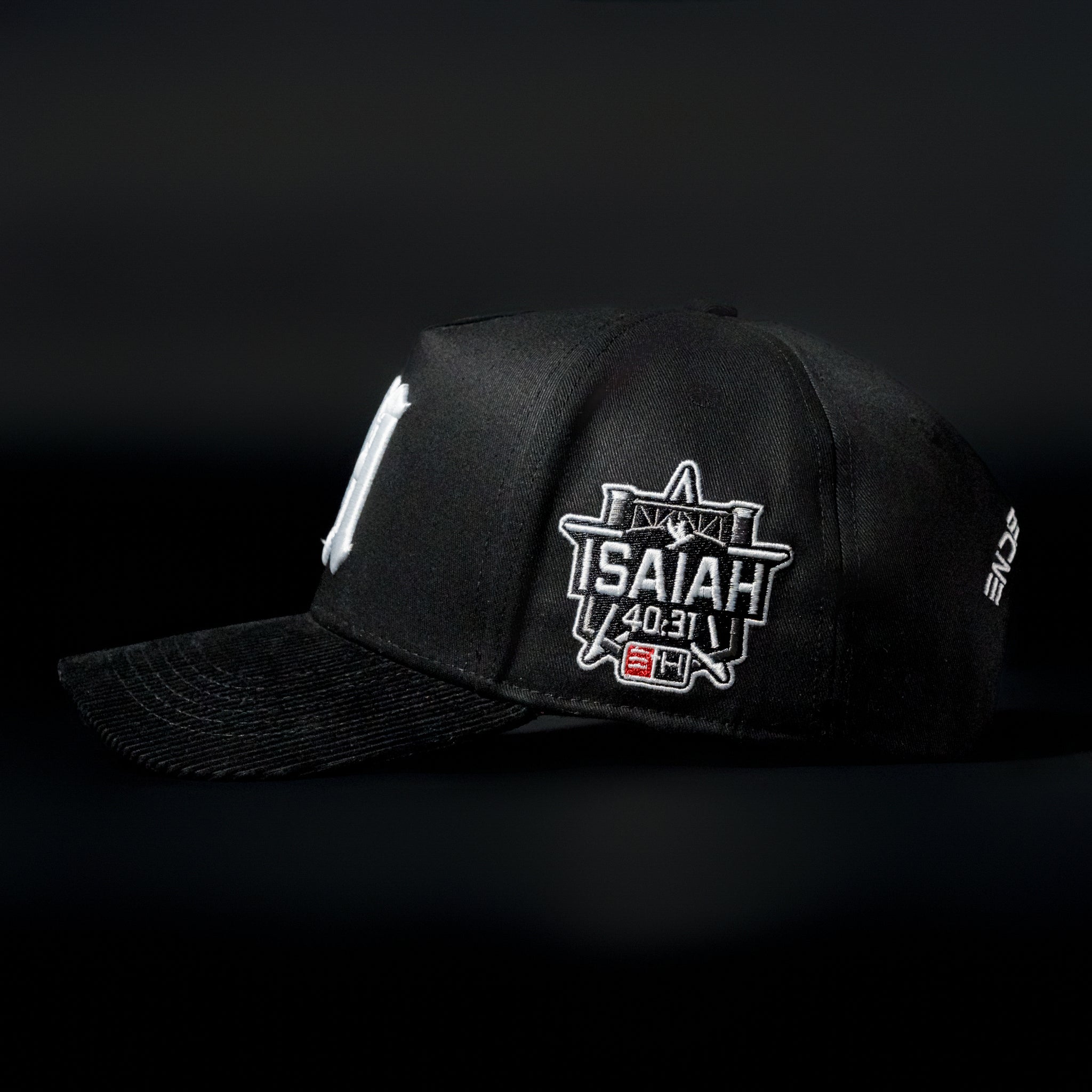 Black & White Corduroy Brim Hat