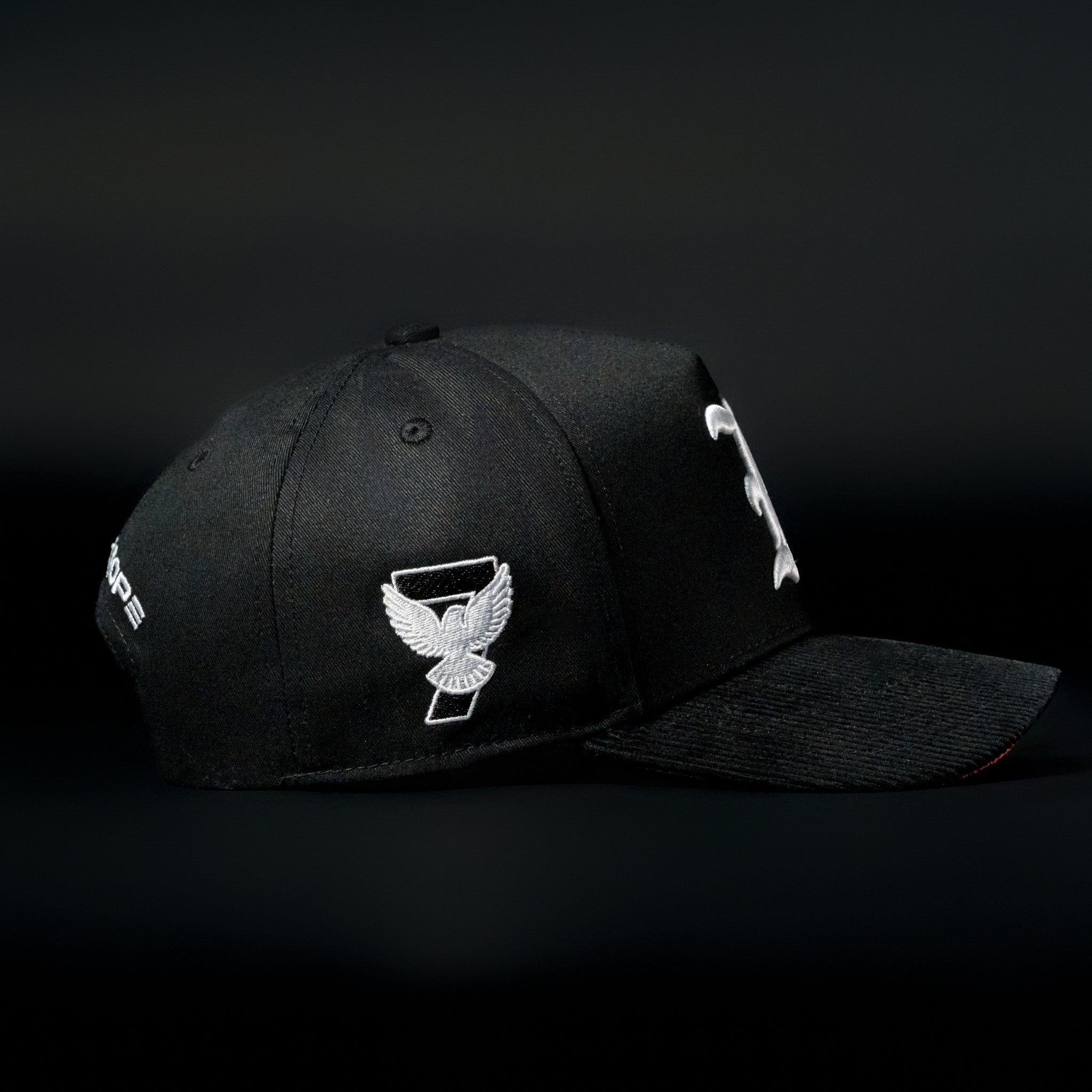 Black & White Corduroy Brim Hat