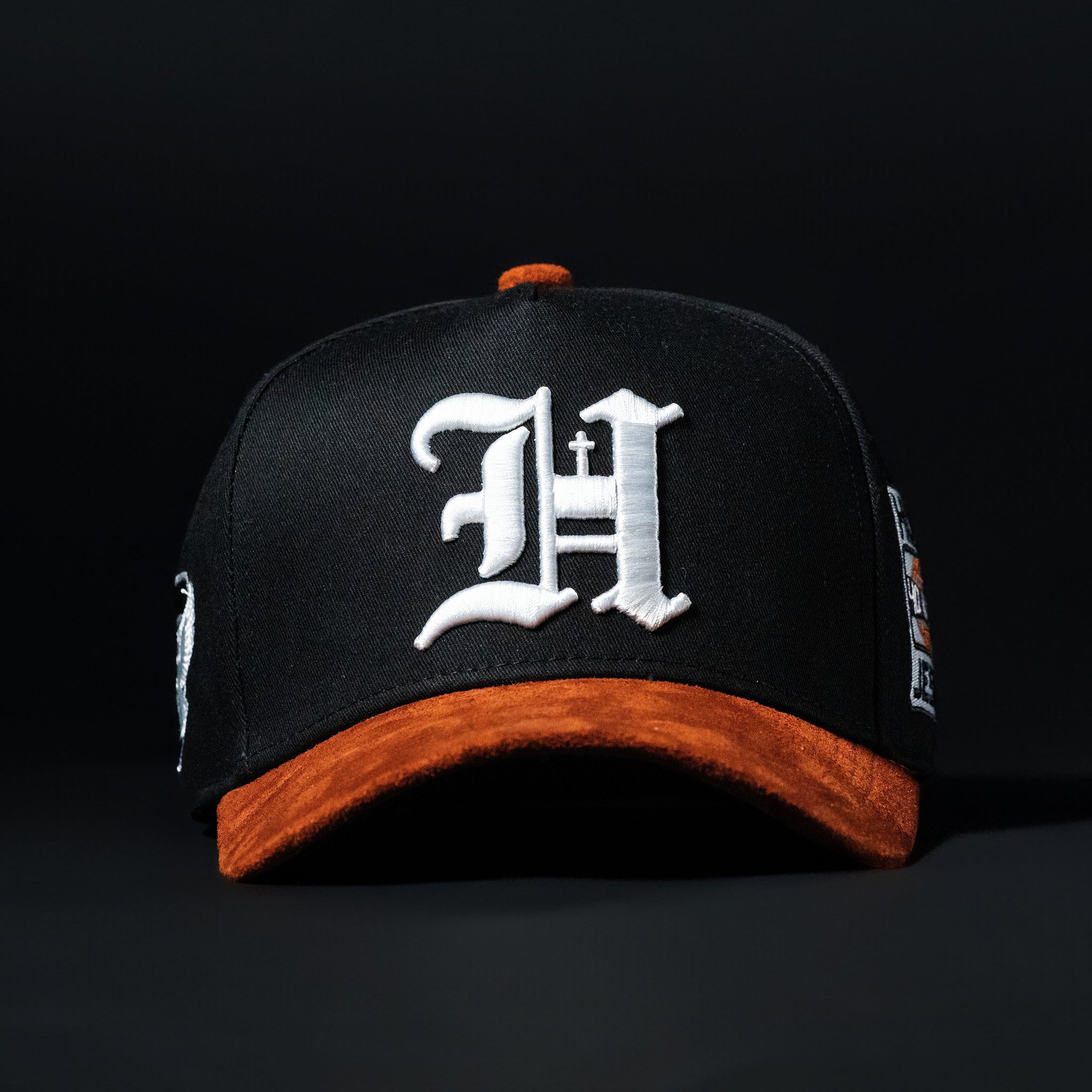 Black & Copper Sueded Brim Hat