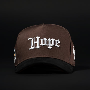 Brown & Black Sueded Brim Hope Hat
