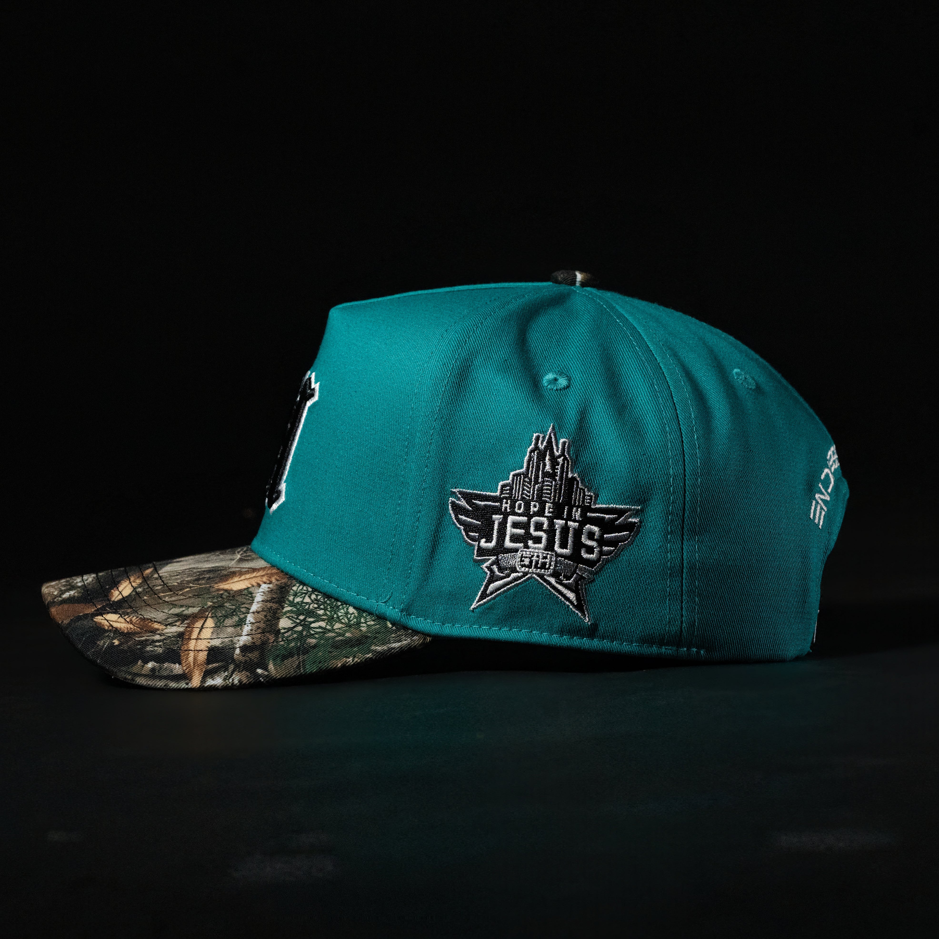 Teal & Camo Brim Hat