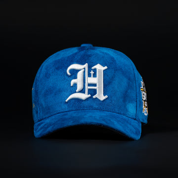 Blue & White All Sueded Hat