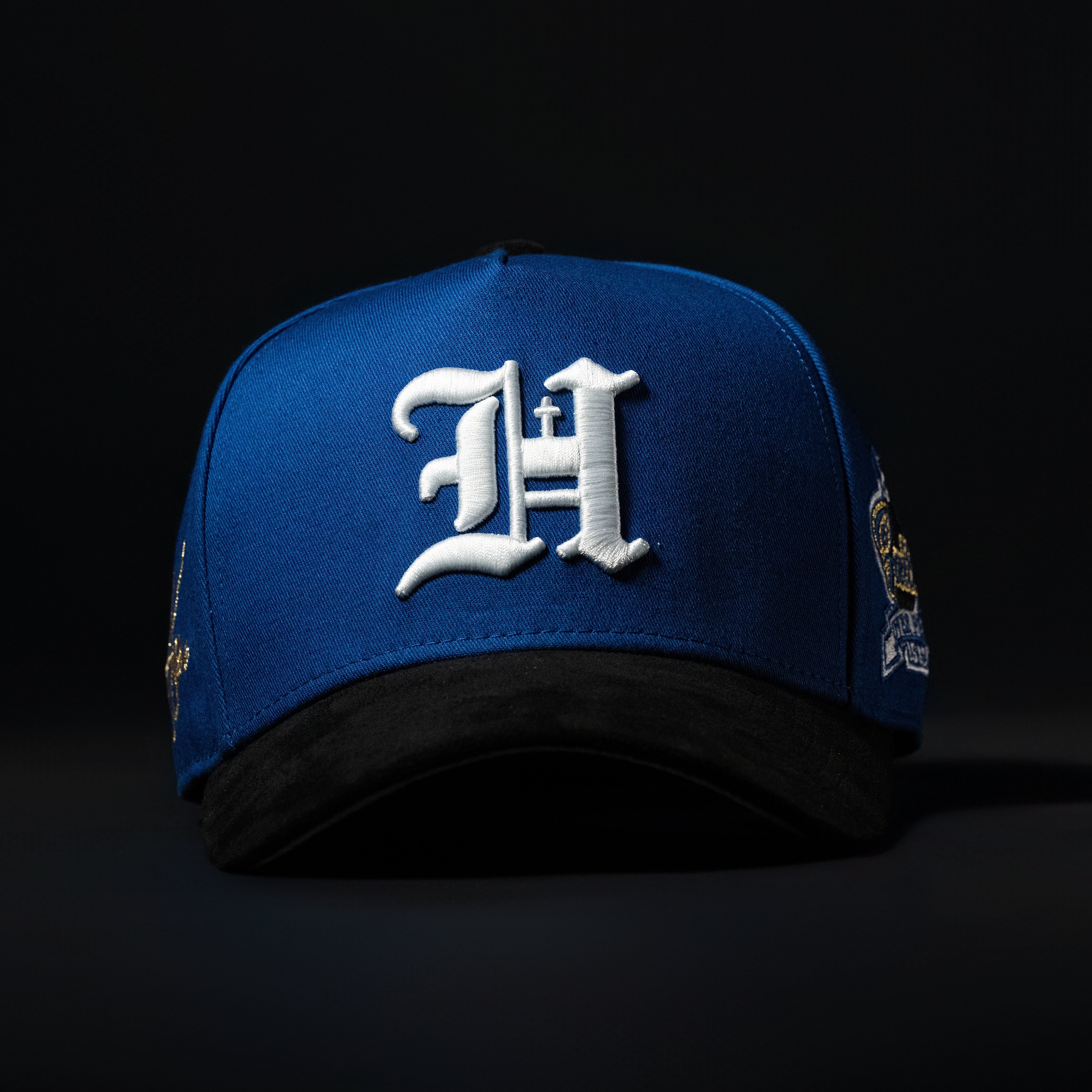 Royal Blue & Black Sueded Brim Hat