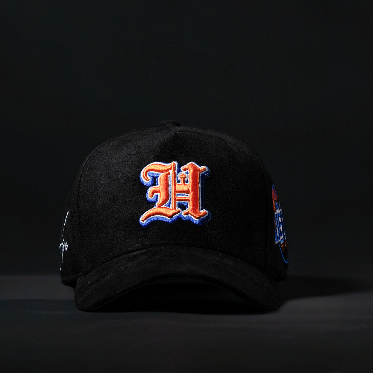 Black & Orange & Blue Sueded NYC Hat