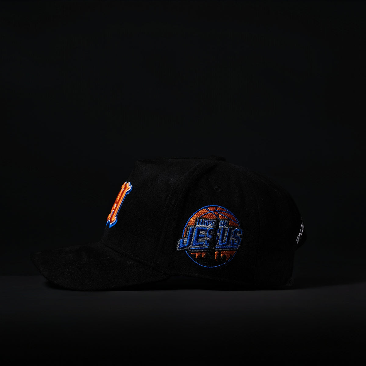 Black & Orange & Blue Sueded NYC Hat