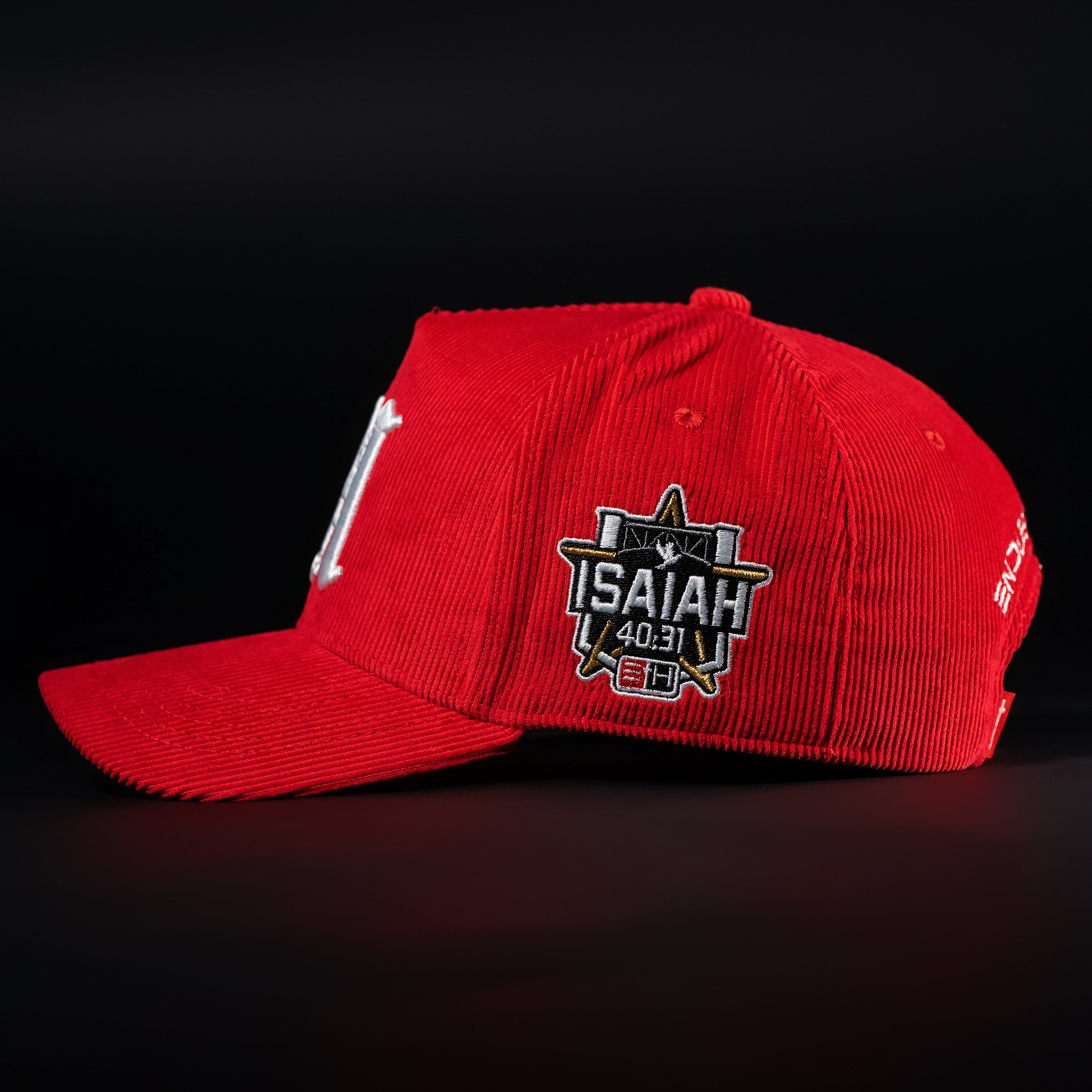 Red & White All Corduroy Hat