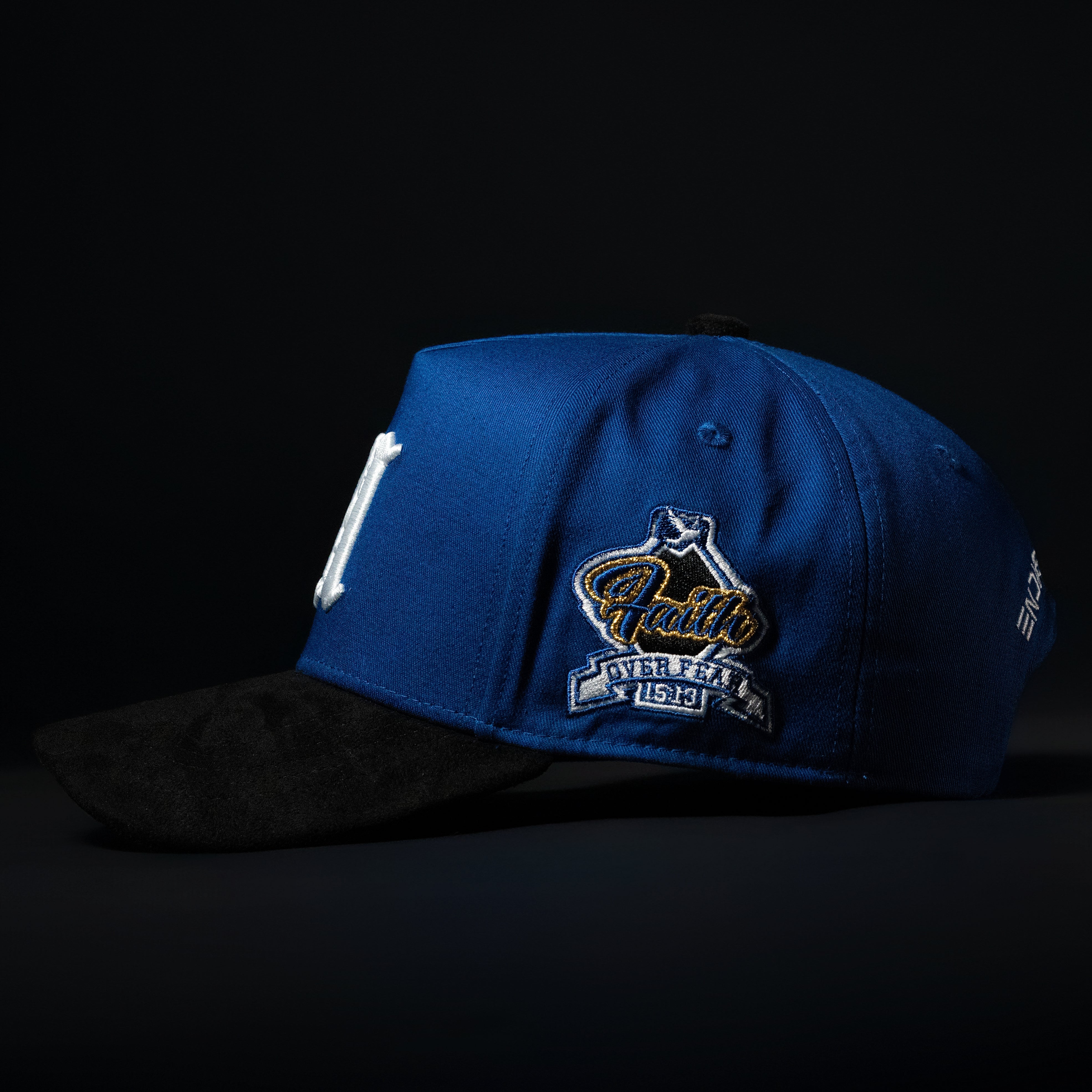 Royal Blue & Black Sueded Brim Hat