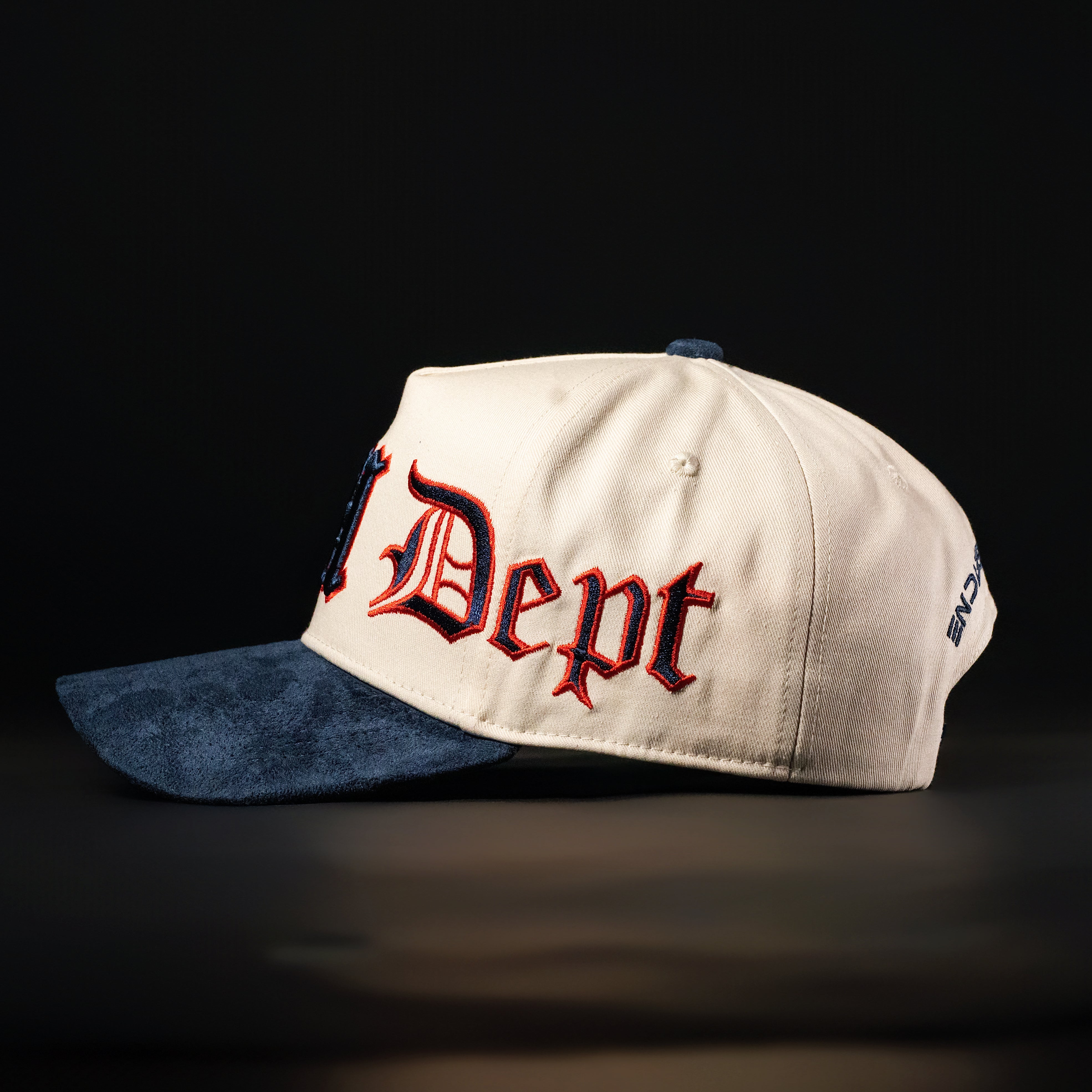 Cream & Navy Blue Hat