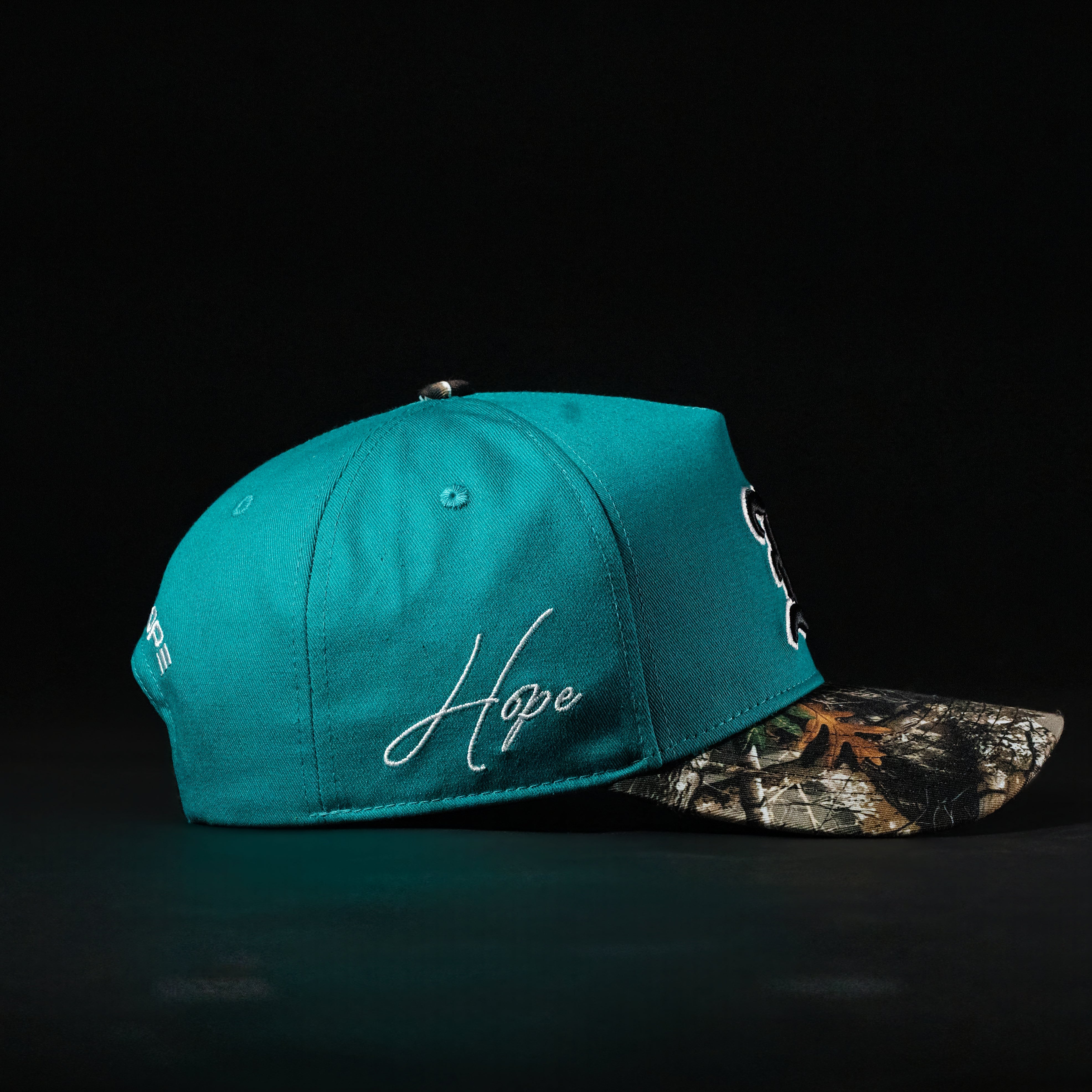 Teal & Camo Brim Hat