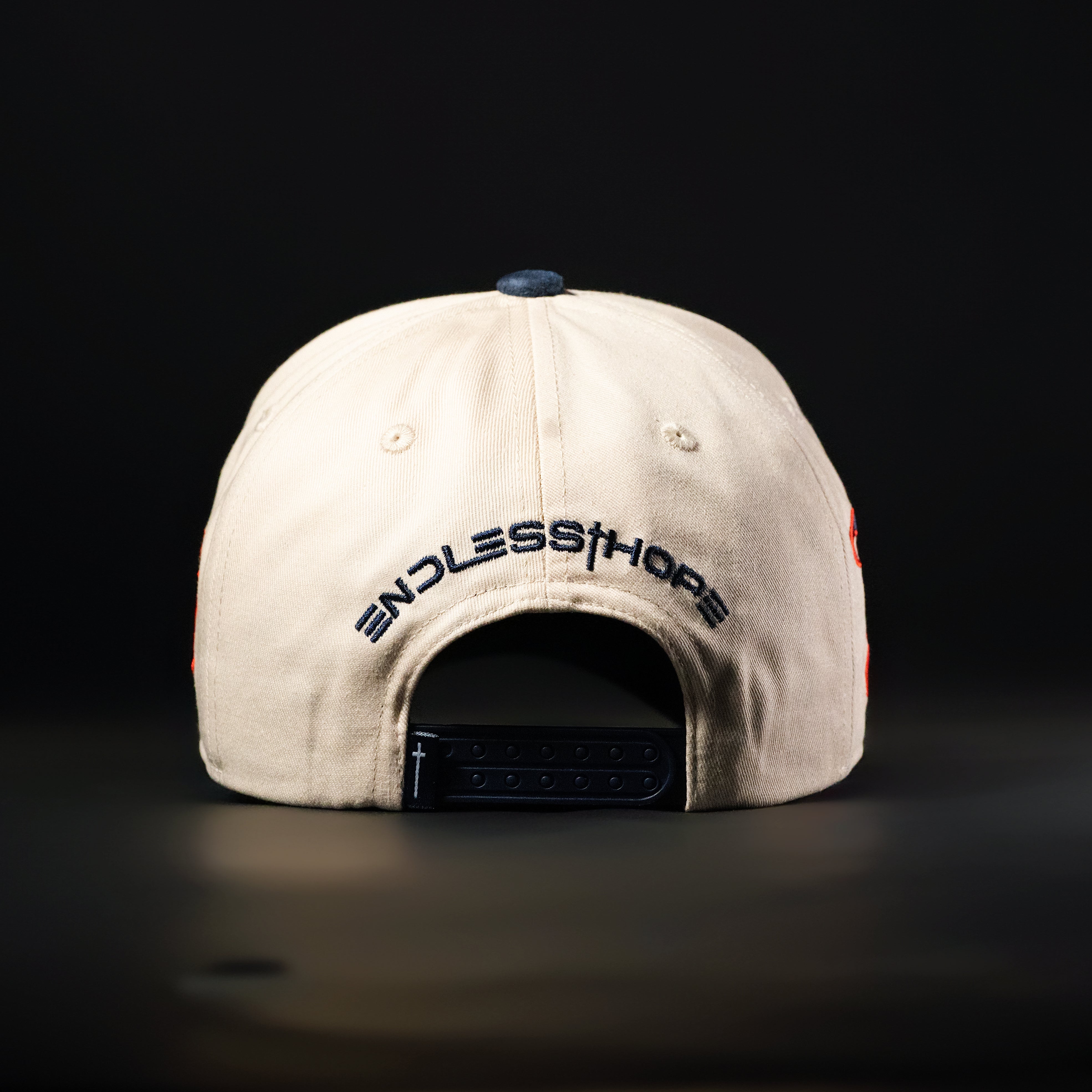Cream & Navy Blue Hat