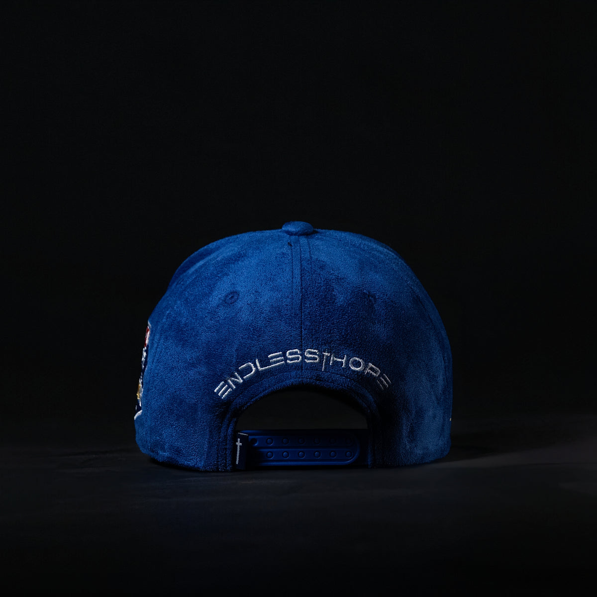 Royal Blue & White All Sueded Rhinestone Hat