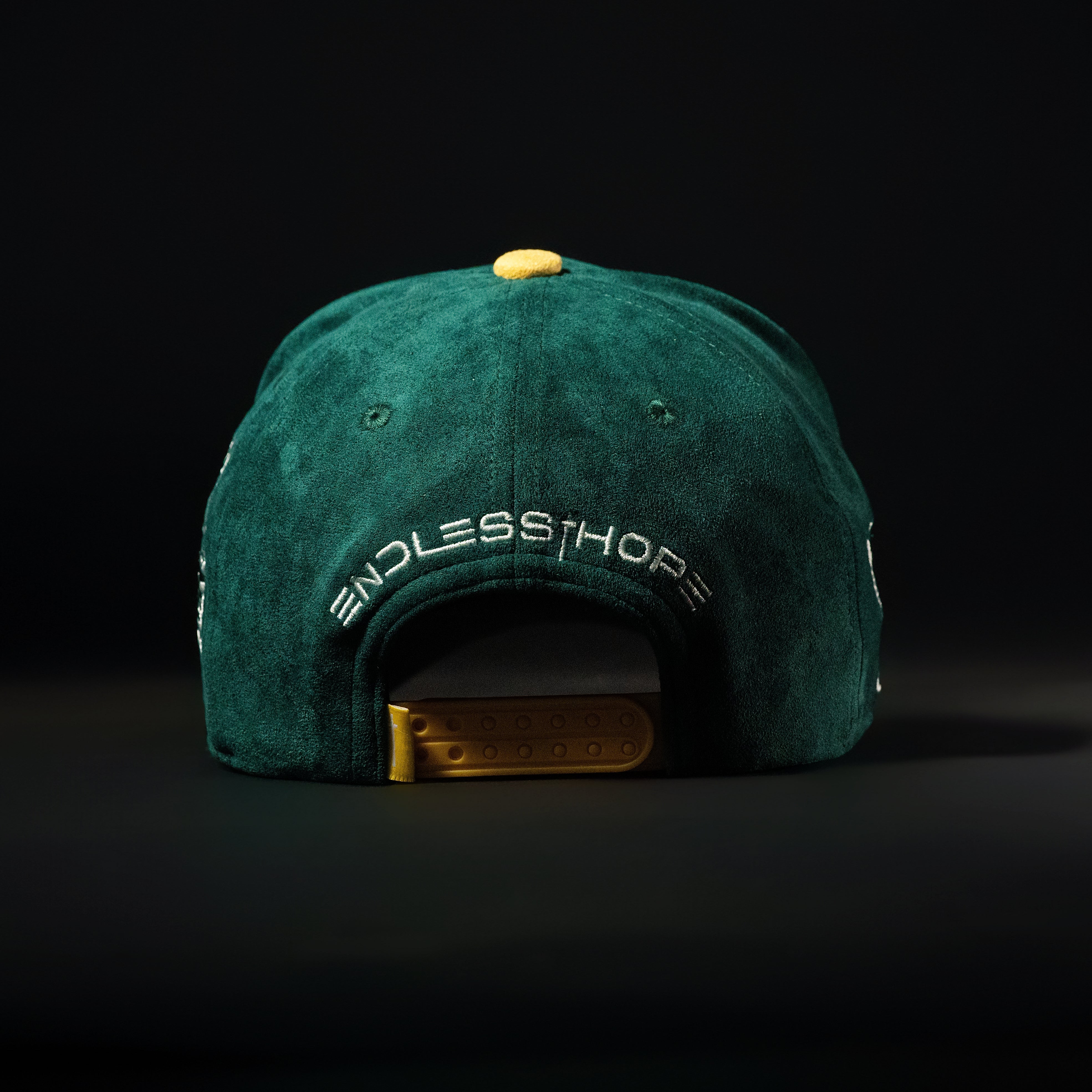 Forest Green & Gold Sueded Hat