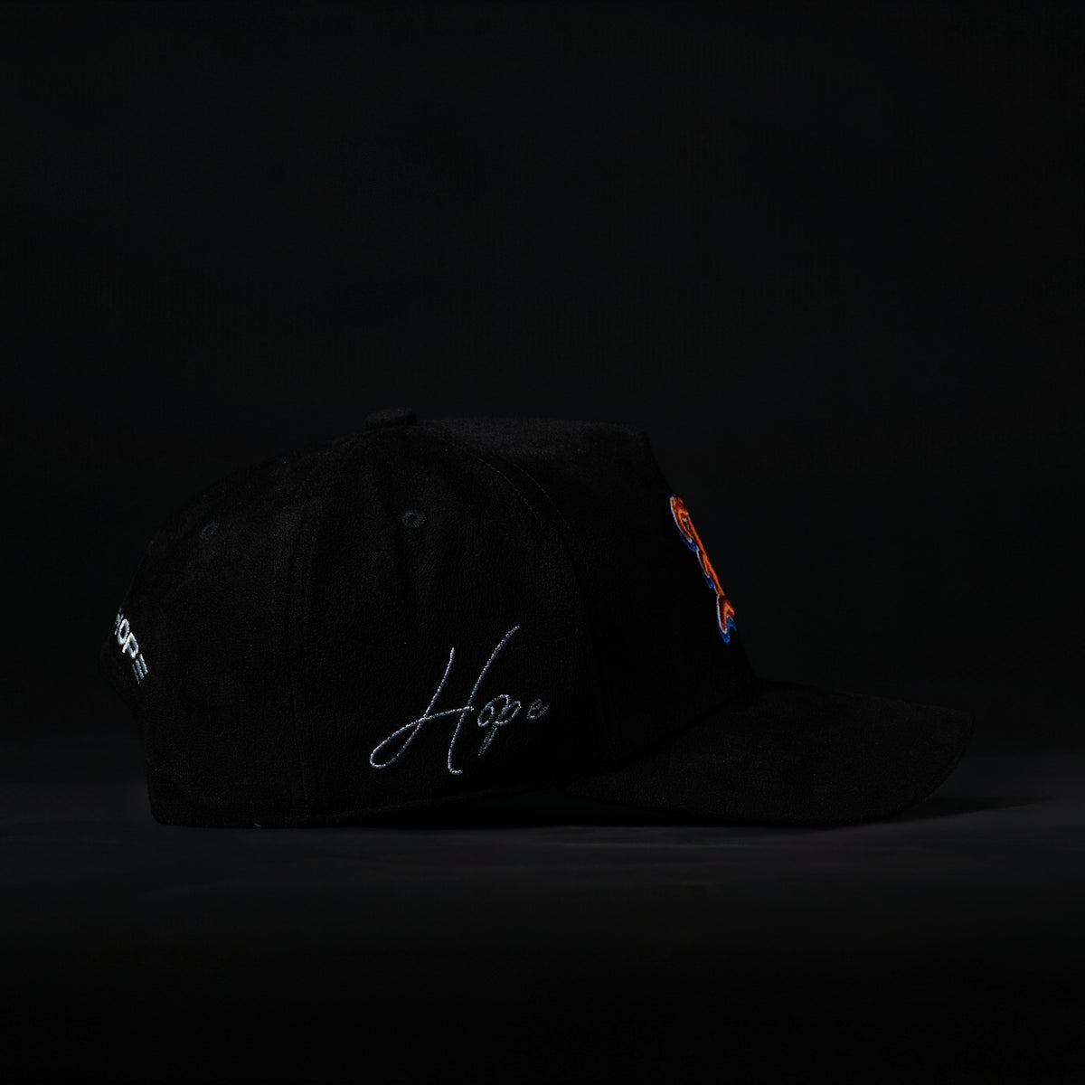 Black & Orange & Blue Sueded NYC Hat