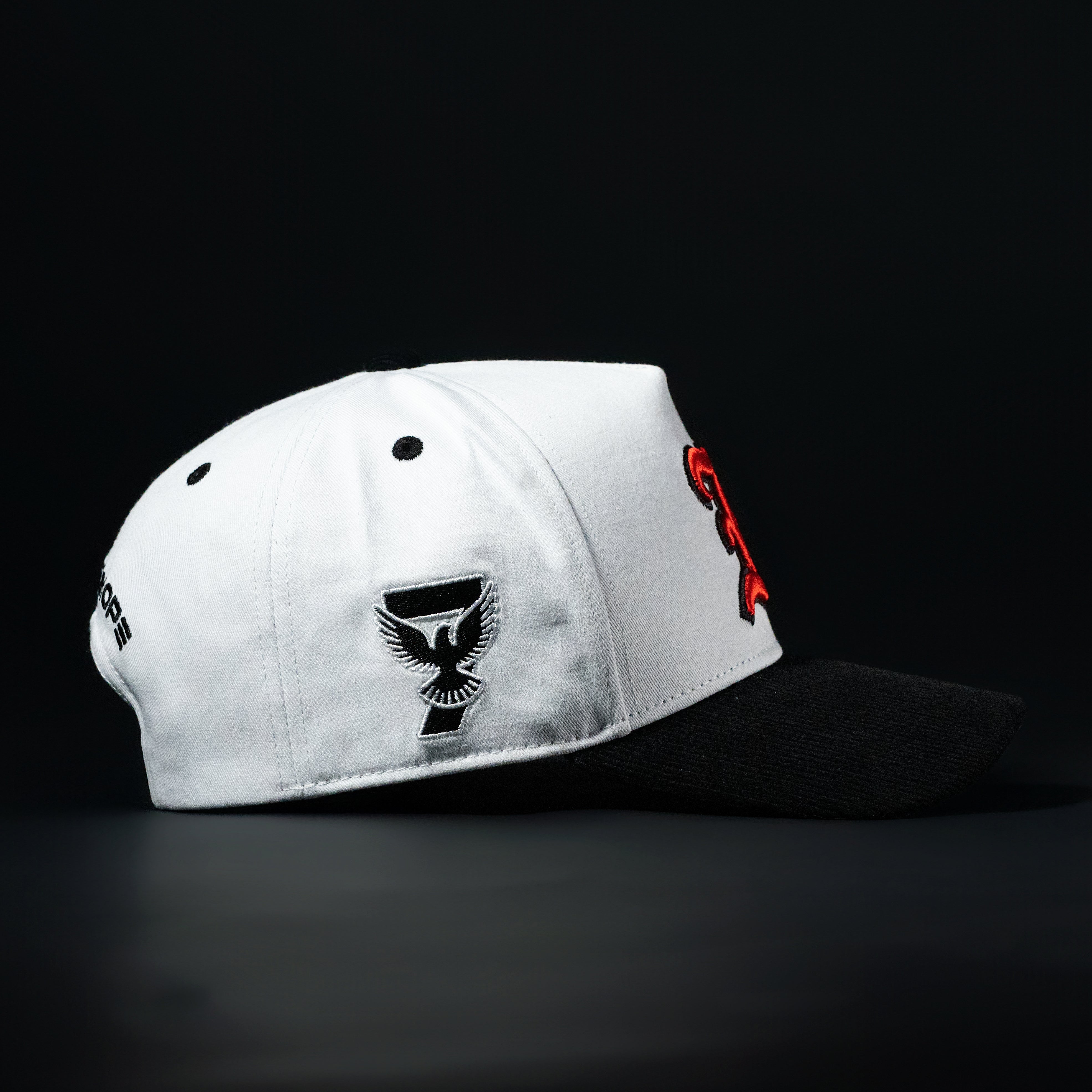 White and Red Corduroy Brim