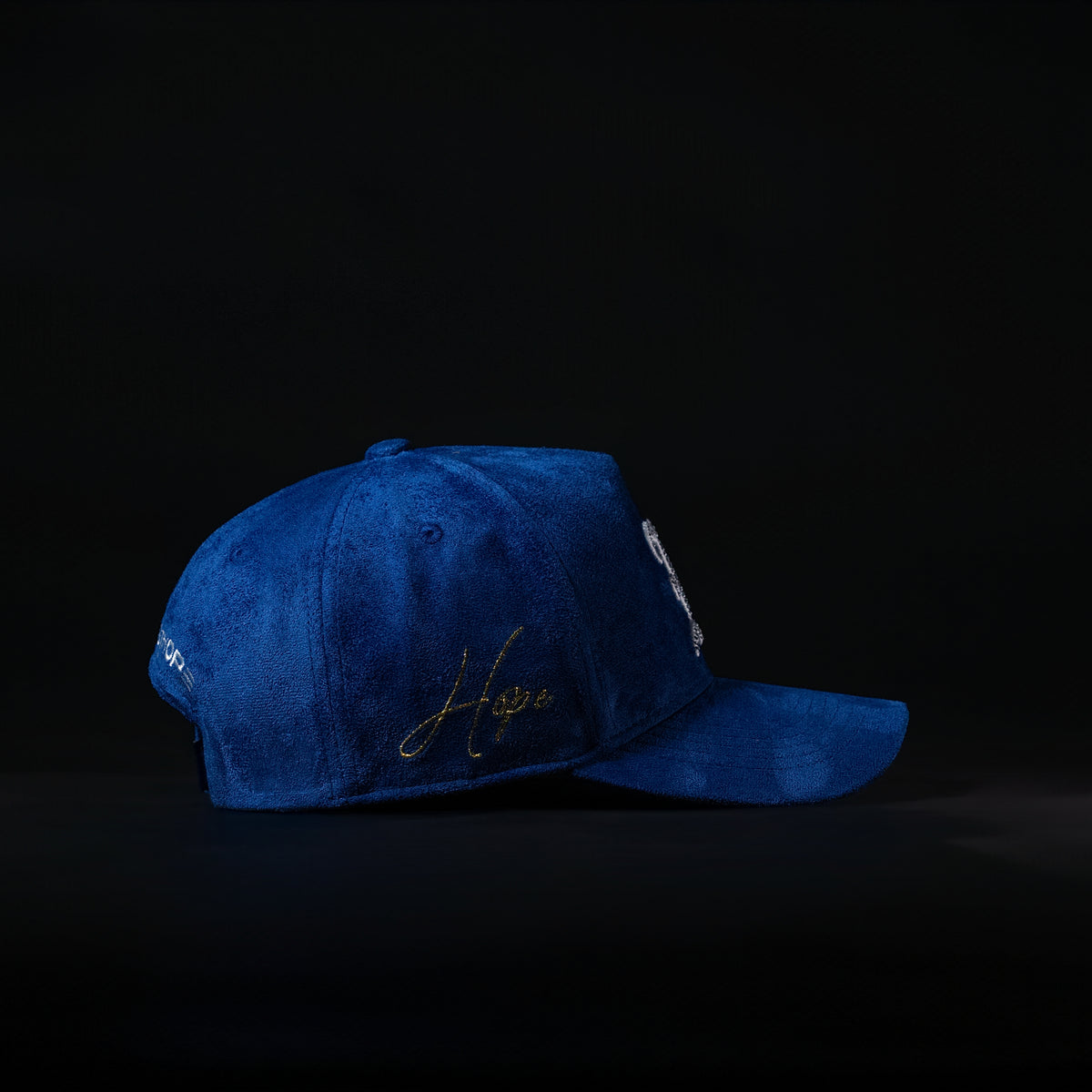 Royal Blue & White All Sueded Rhinestone Hat