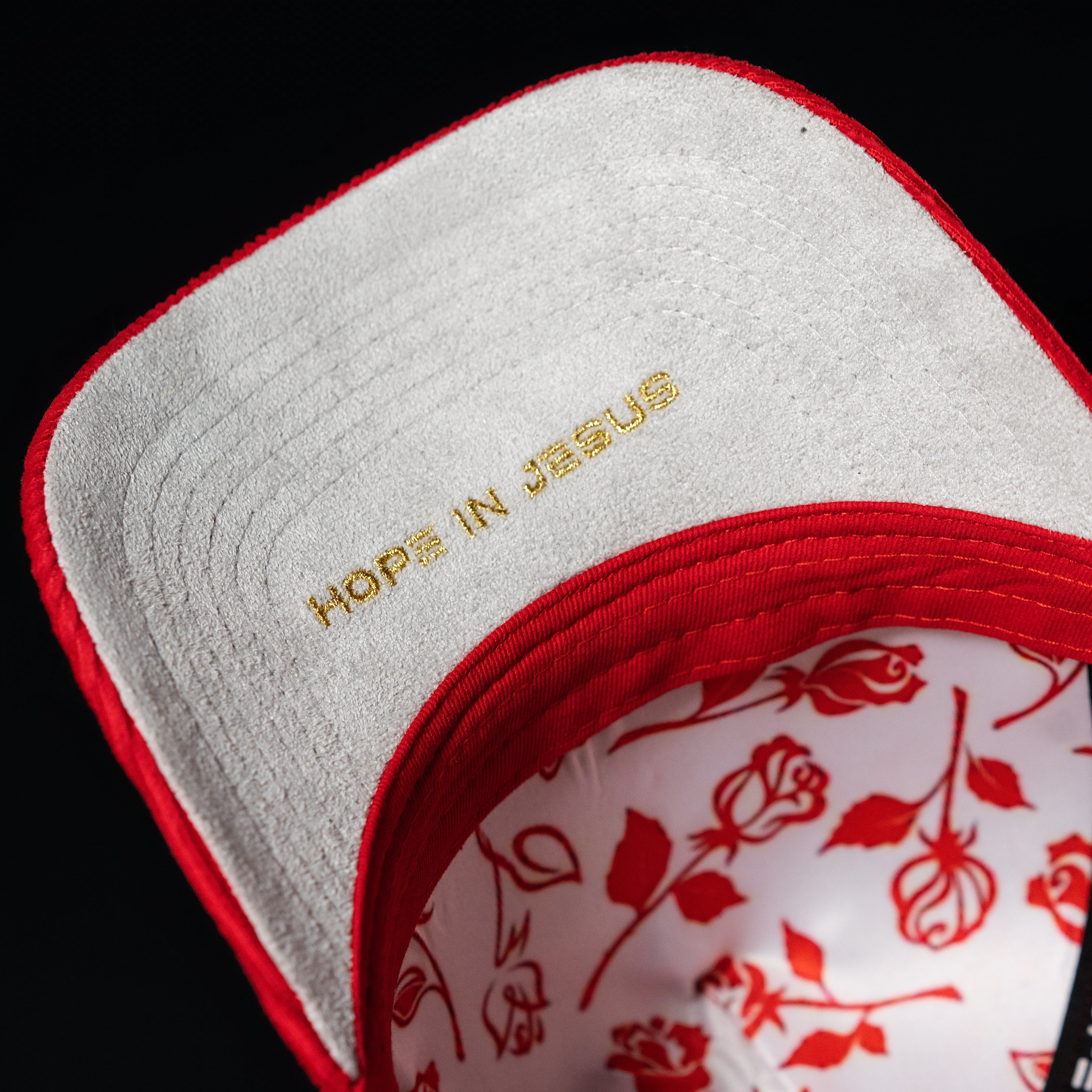 Red & White All Corduroy Hat