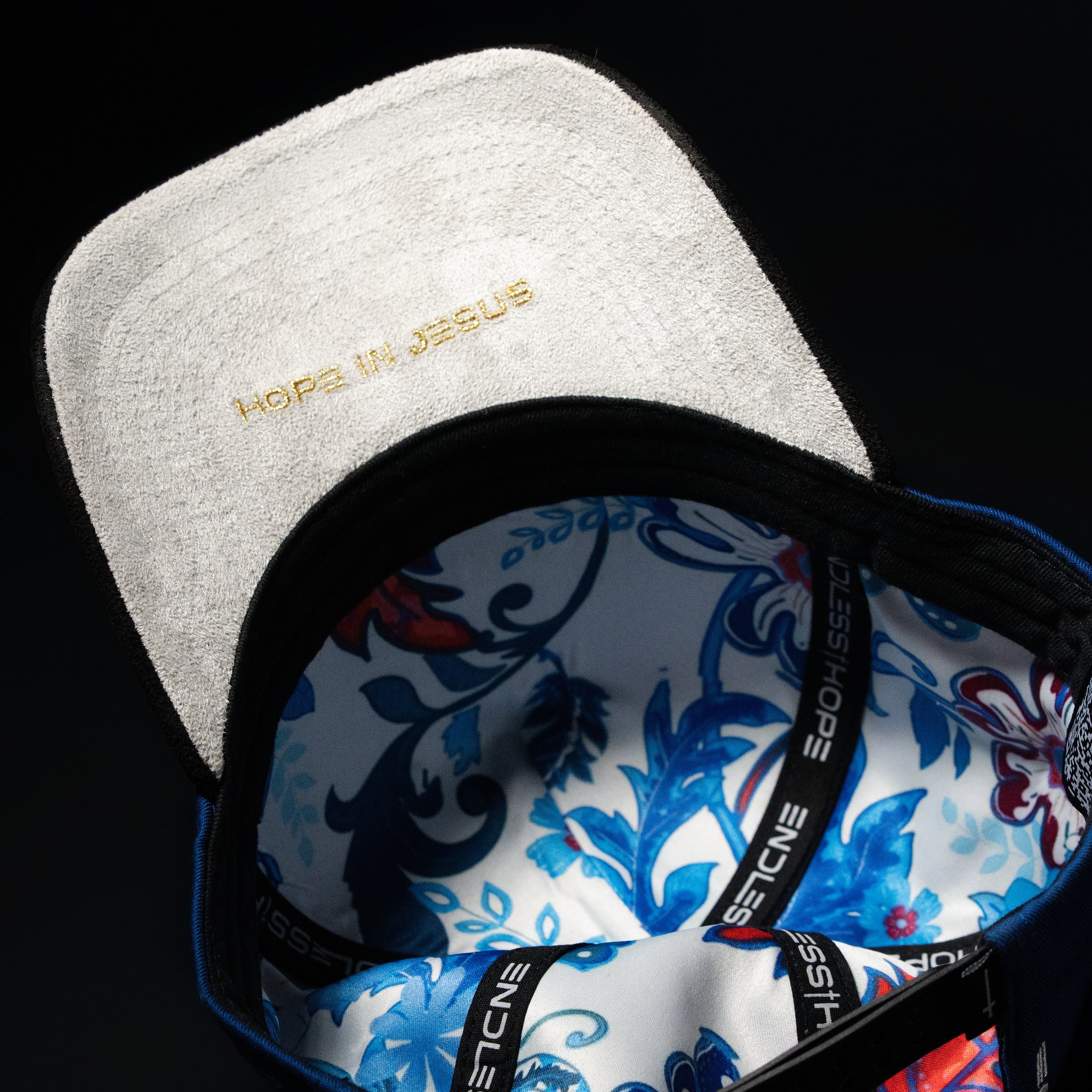 Royal Blue & Black Sueded Brim Hat