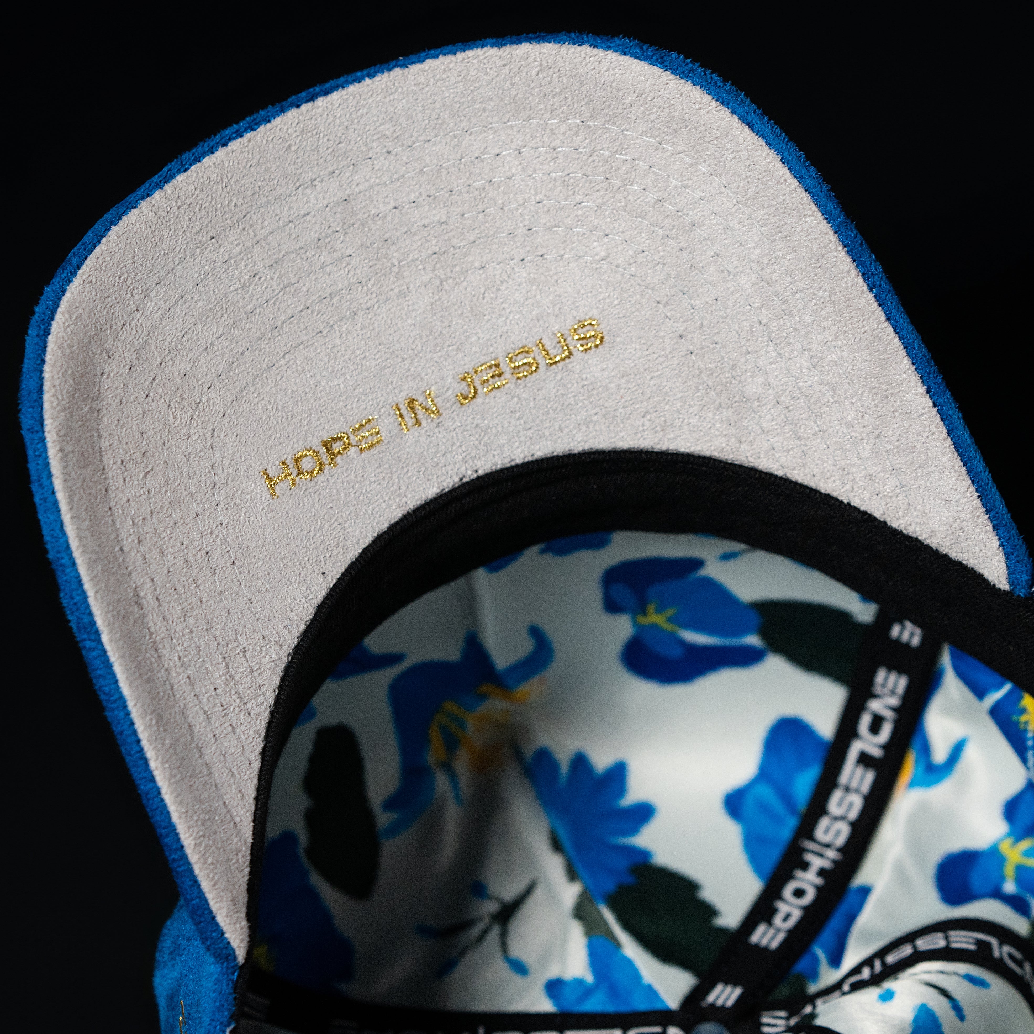 Blue & White All Sueded Hat