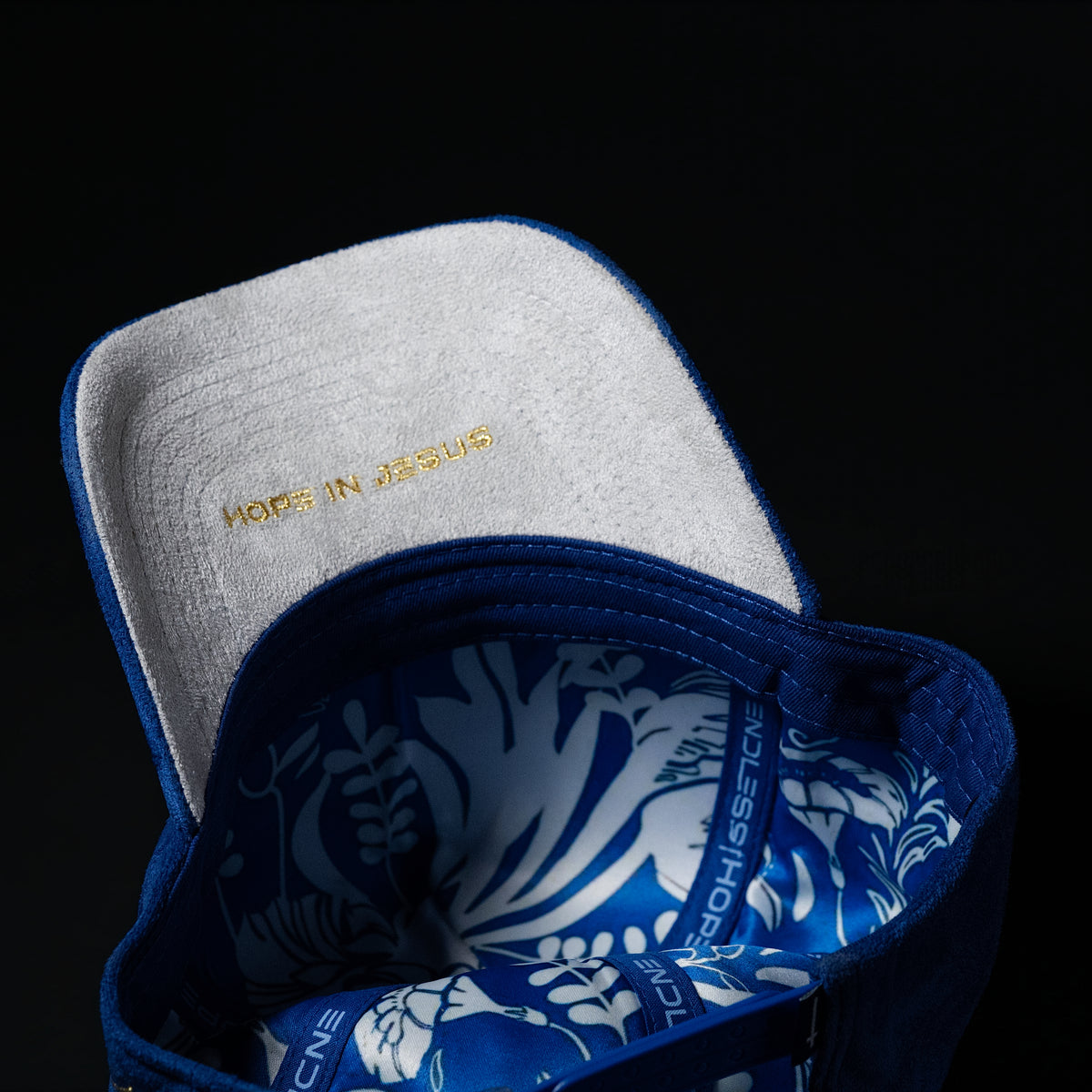 Royal Blue & White All Sueded Rhinestone Hat